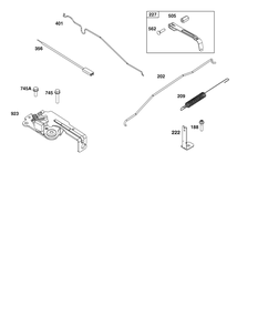Controls Group Diagram and Parts List for 125P02-0067-F1 100000 - 19Z999 Briggs and Stratton Engine